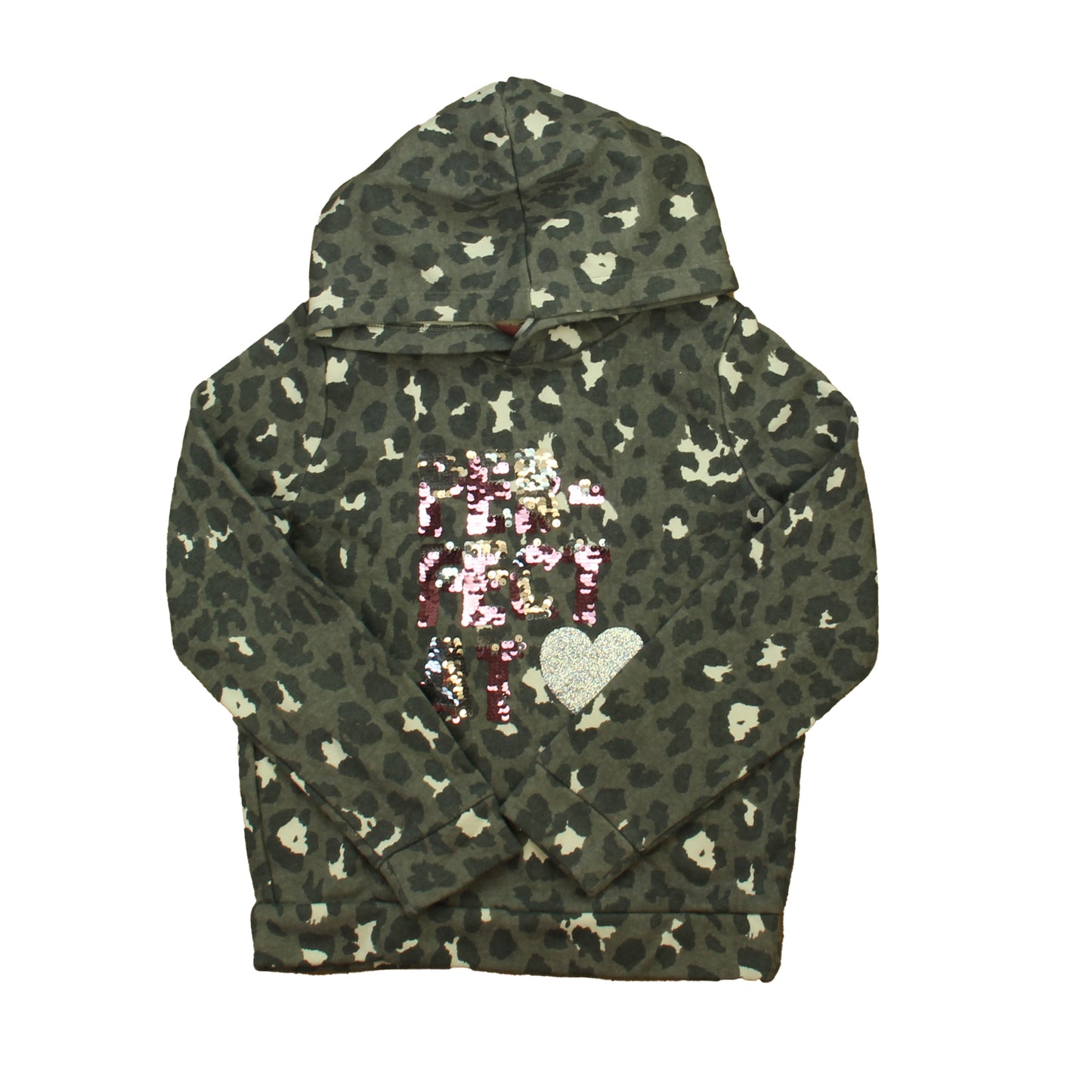 Member's Mark Girls Gray Leopard Hoodie Size: 7-8 Years