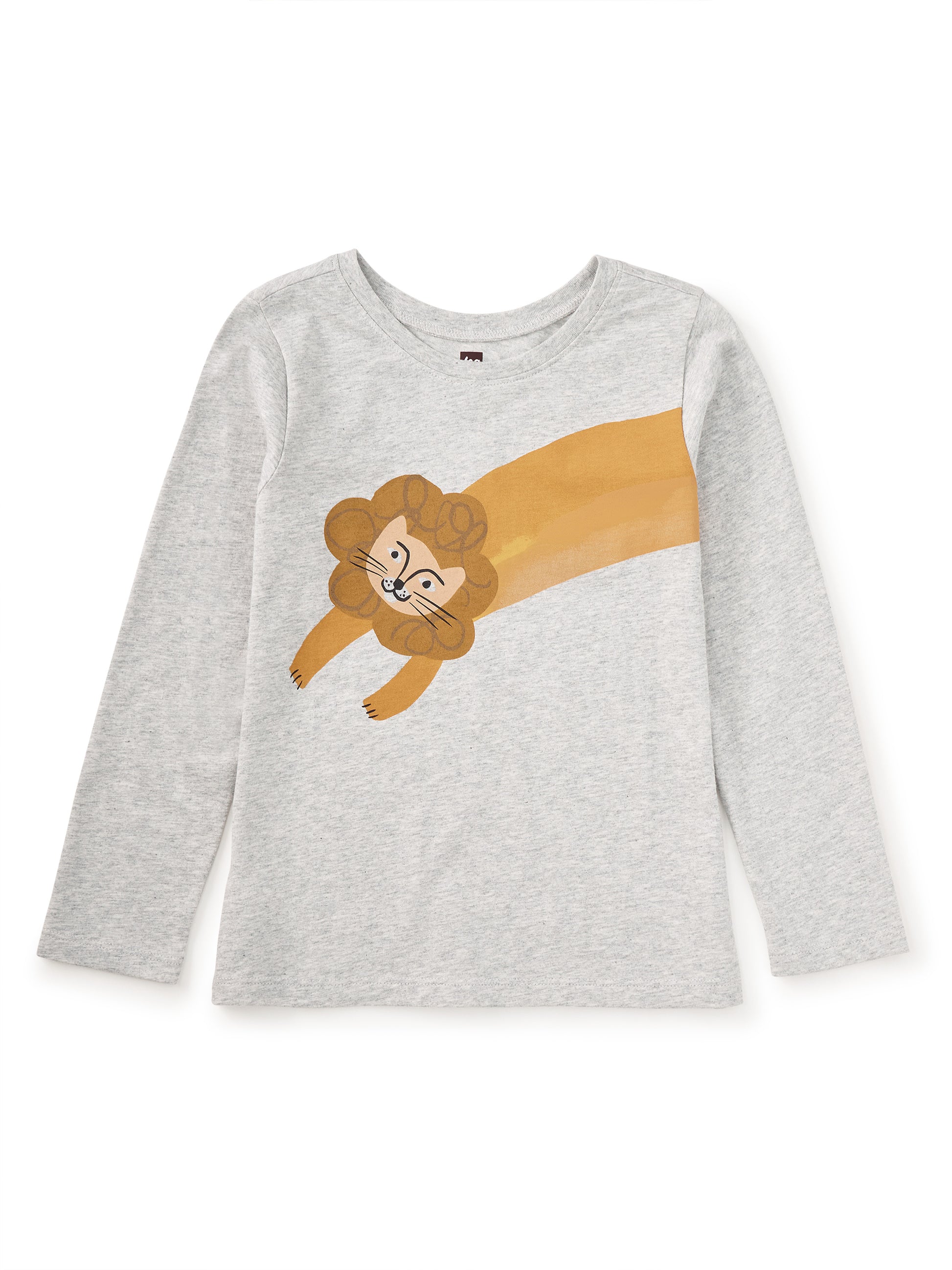 Tea Collection Girls Gray Lion Long Sleeve T-Shirt Size: 5T Gray Lion