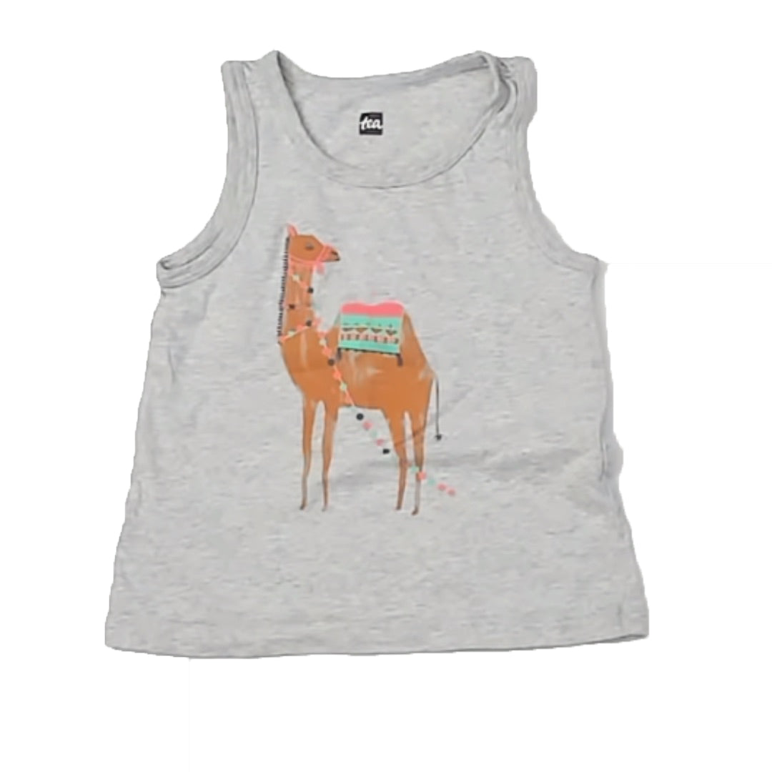 Tea Collection Girls Gray Llama Tank Top Size: 2T Gray Llama