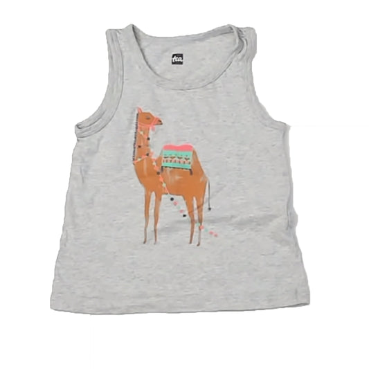 Tea Collection Girls Gray Llama Tank Top Size: 2T Gray Llama