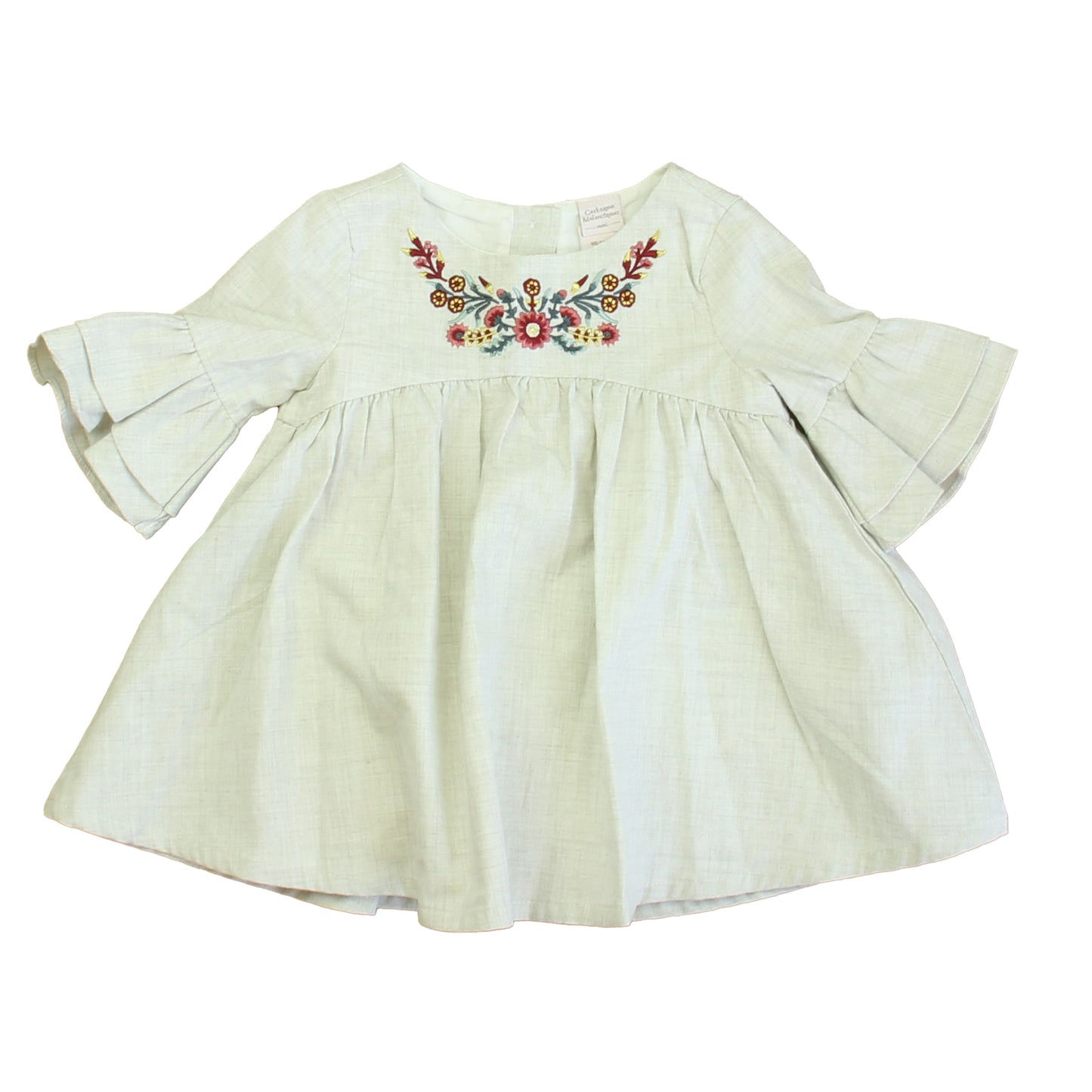 Catherine Malandrino Girls Gray | Maroon Floral Dress Size: 24 Months