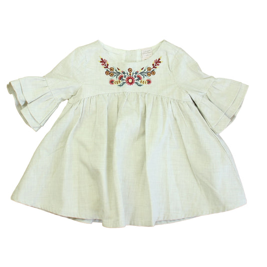 Catherine Malandrino Girls Gray | Maroon Floral Dress Size: 24 Months