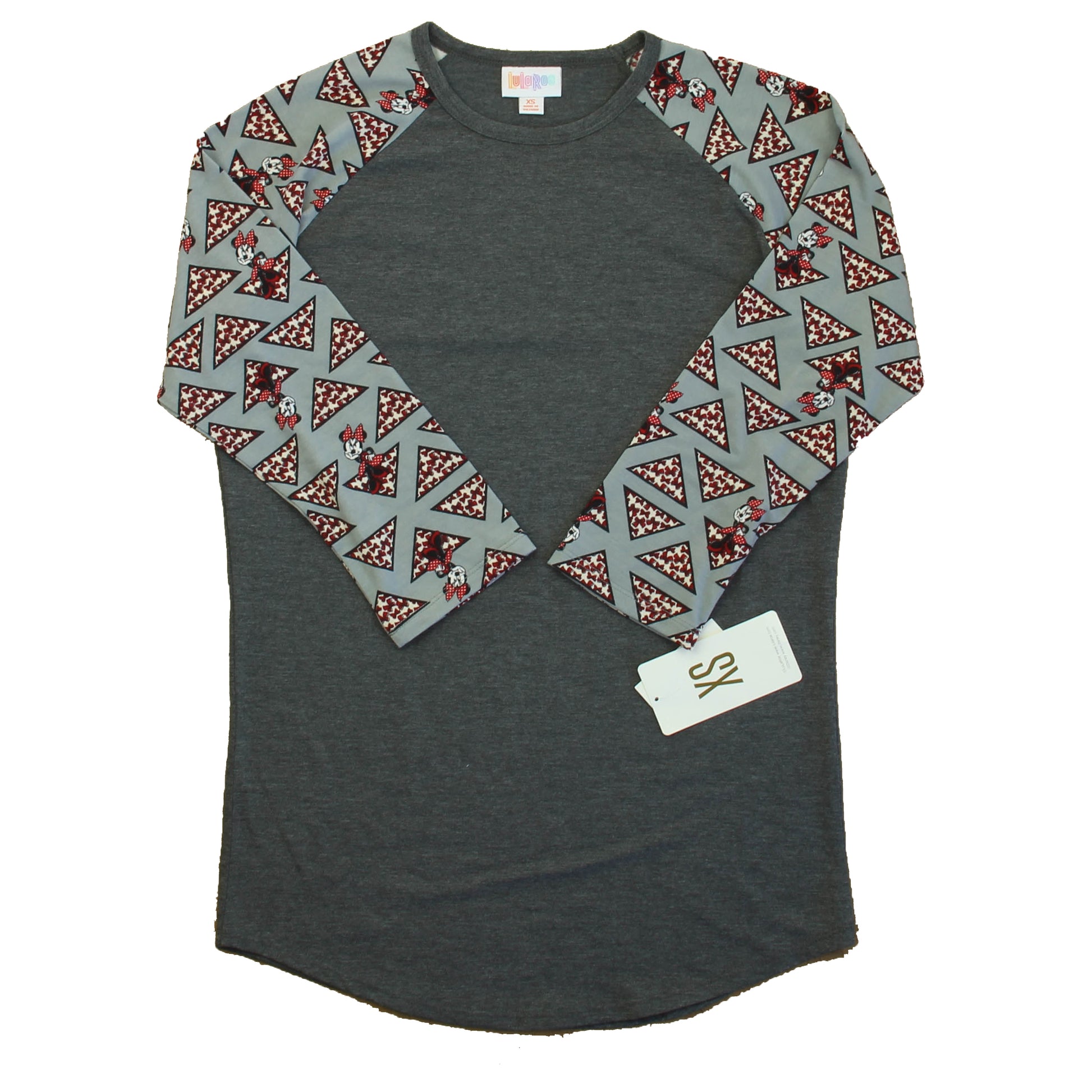 Lula roe Girls Gray Minnie Long Sleeve Shirt Size: Junior XS Gray Minnie