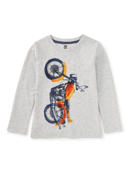Tea Collection Boys Gray Motorbike Long Sleeve T-Shirt Size: 5T Gray Motorbike