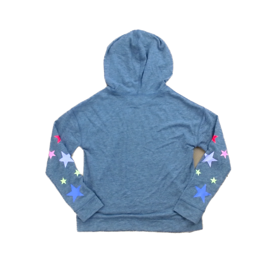 Rockets Of Awesome Girls Gray | Multicolored Arm Stars Long Sleeve T-Shirt Size: 7 - 8 Years Gray | Multicolored Arm Stars