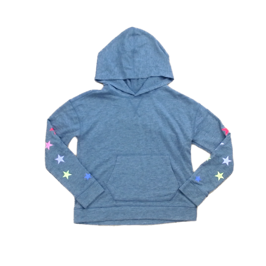 Rockets Of Awesome Girls Gray | Multicolored Arm Stars Long Sleeve T-Shirt Size: 7 - 8 Years Gray | Multicolored Arm Stars