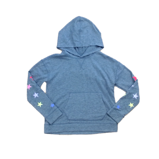 Rockets Of Awesome Girls Gray | Multicolored Arm Stars Long Sleeve T-Shirt Size: 7 - 8 Years Gray | Multicolored Arm Stars