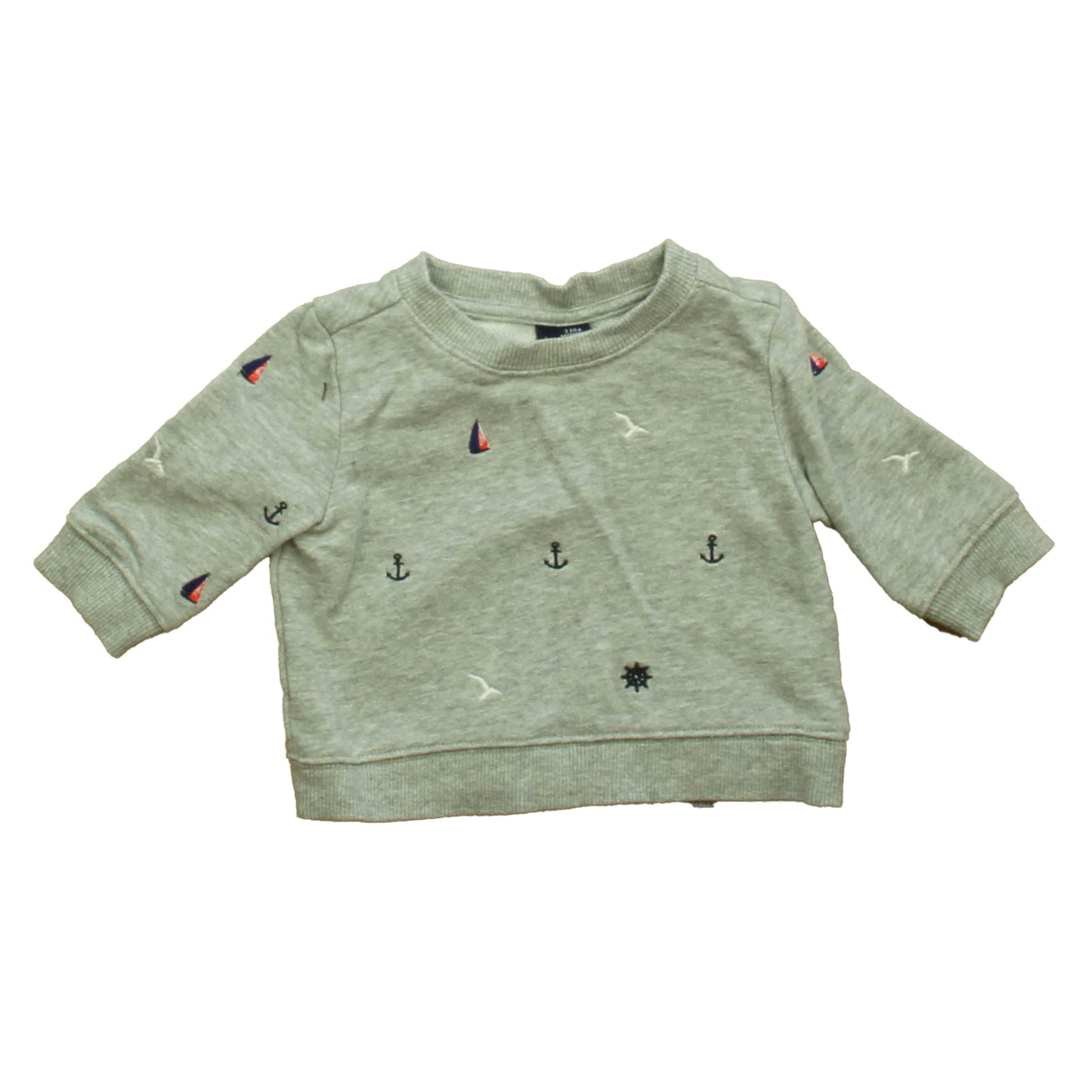 Janie and Jack Boys Gray Nautical Long Sleeve Shirt Size: 3-6 Months. Gray Nautical