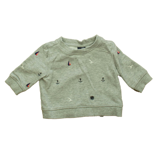 Janie and Jack Boys Gray Nautical Long Sleeve Shirt Size: 3-6 Months. Gray Nautical