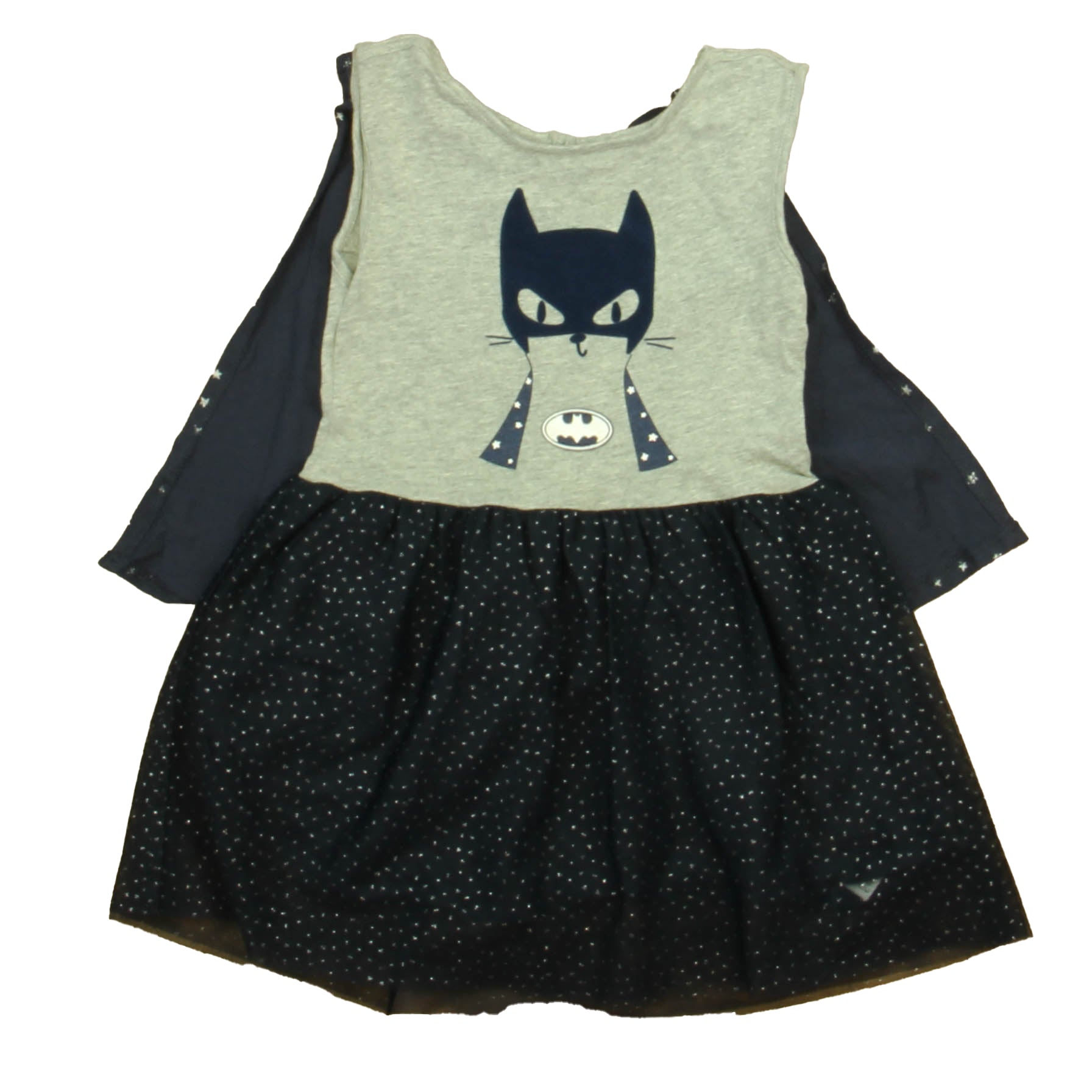 Gap Girls Gray | Navy Batgirl Dress Size: 2T Gray | Navy Batgirl