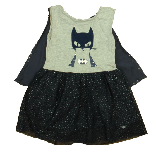 Gap Girls Gray | Navy Batgirl Dress Size: 2T Gray | Navy Batgirl