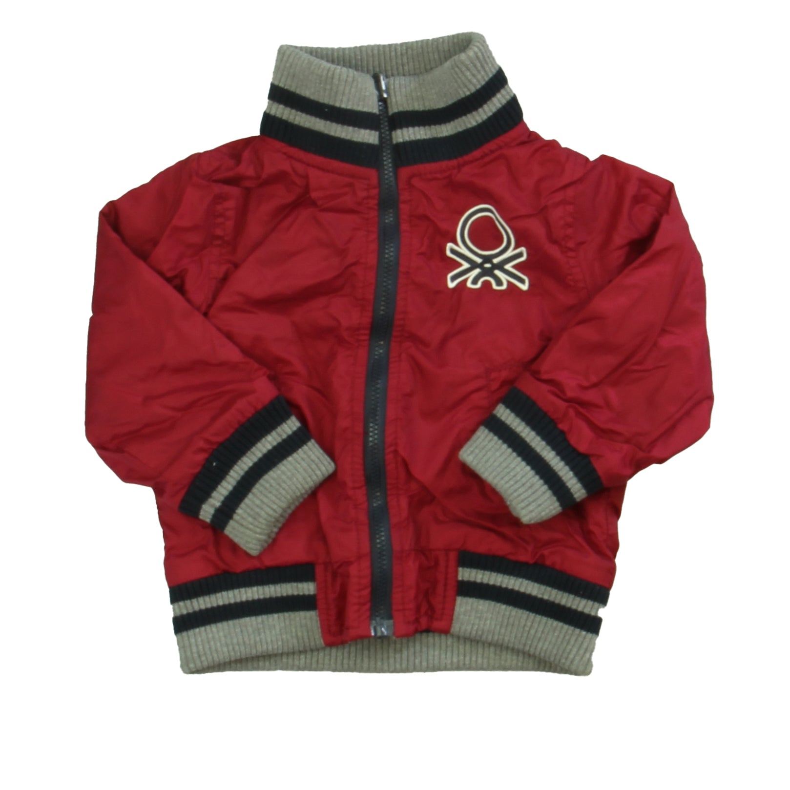 Benetton Boys Gray | Navy | Maroon Jacket Size: 9-12 Months Gray | Navy | Maroon