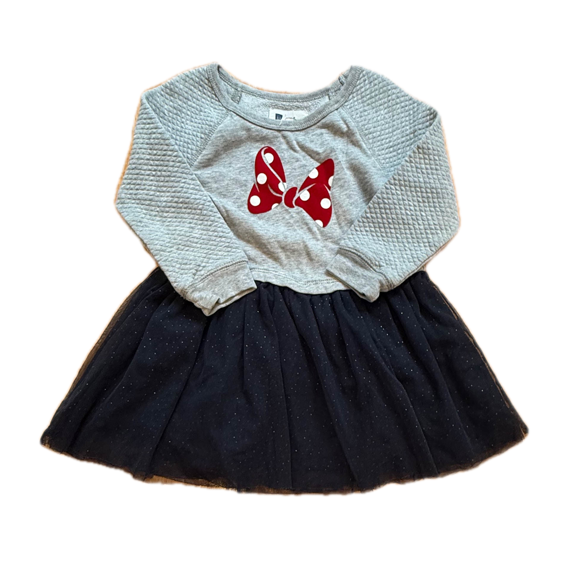 Gap Girls Gray | Navy Minnie Dress Size: 3T Gray | Navy Minnie