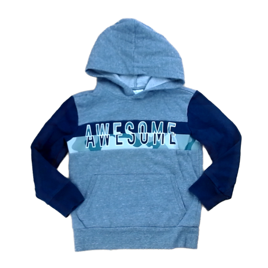 Rockets Of Awesome Boys Gray | Navy Sleeves | Awesome Hoodie Size: 4T Gray | Navy Sleeves | Awesome