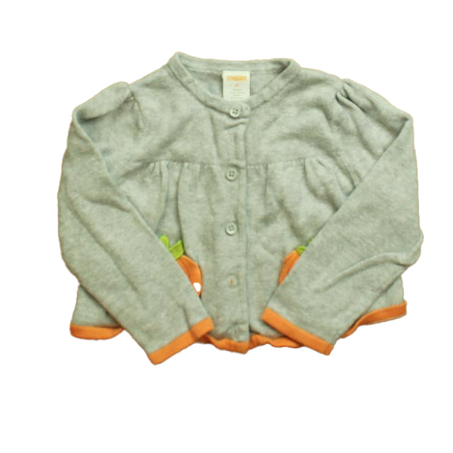 Gymboree Girls Gray | Orange Pumpkins Cardigan Size: 3T