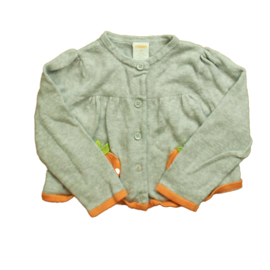 Gymboree Girls Gray | Orange Pumpkins Cardigan Size: 3T