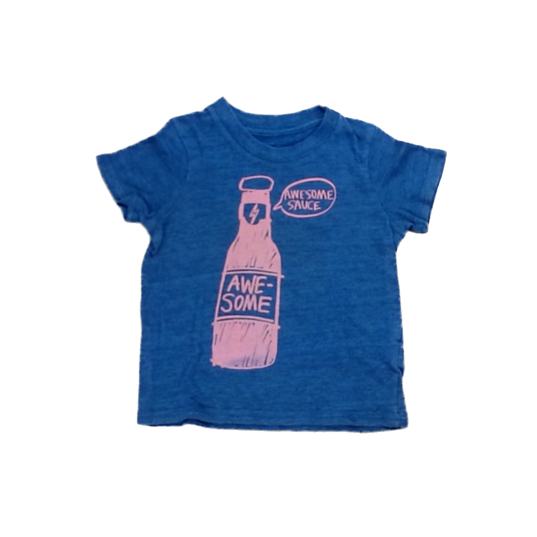 Rockets Of Awesome Girls Gray | Orange Soda Bottle Short Sleeve Shirt Size: 2T Gray | Orange Soda Bottle