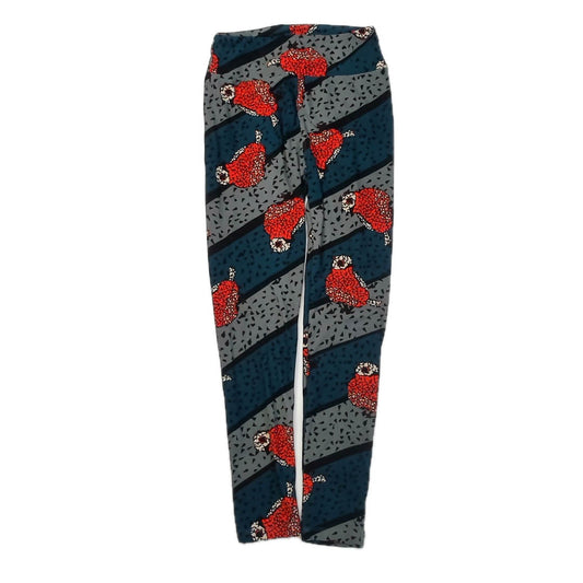 Lularoe Girls Gray | Orange | Teal Leggings Size: One Size Gray | Orange | Teal