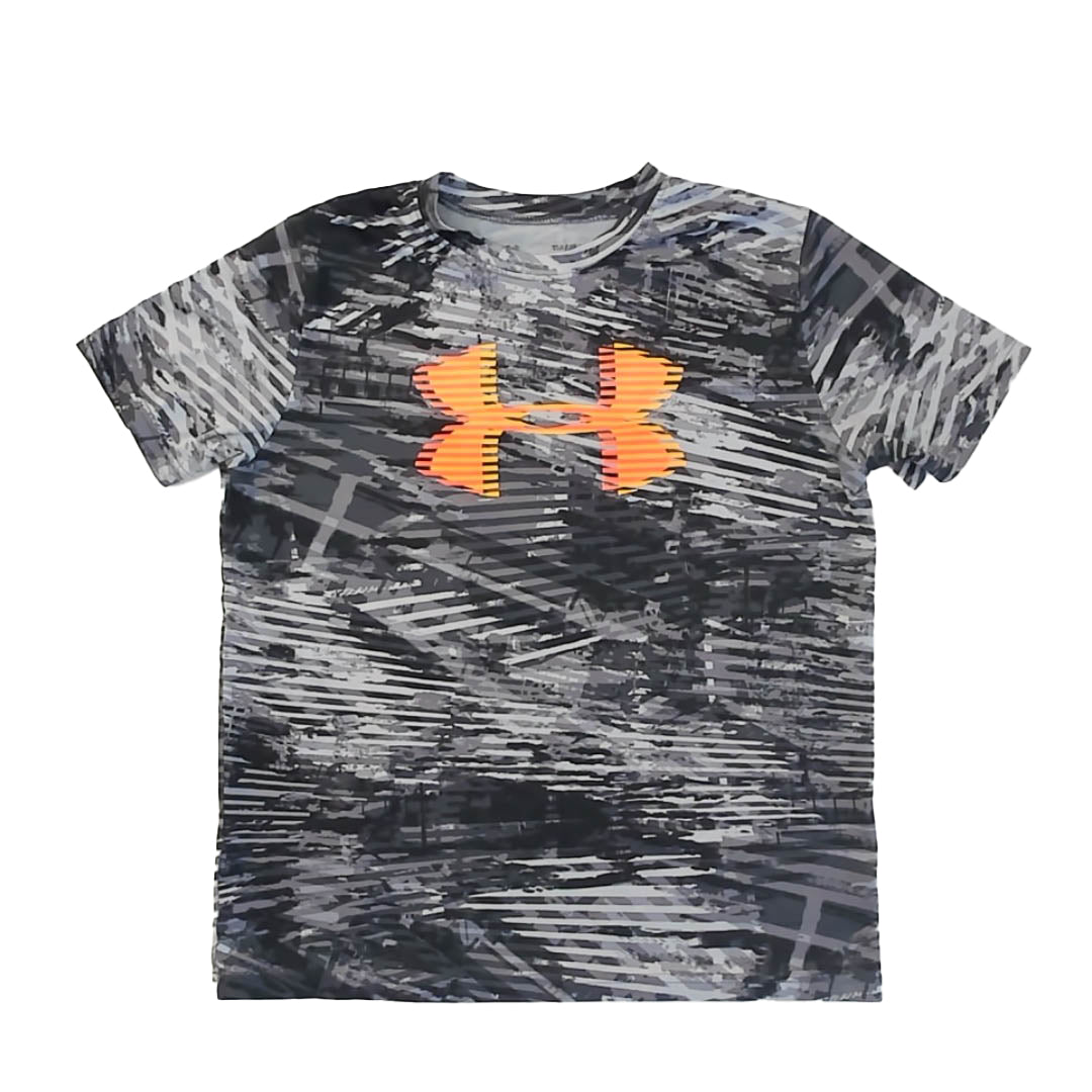 Under Armour Boys Gray | Orange Athletic Top Size: 14 Years Gray | Orange