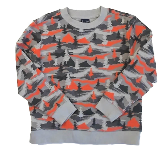 Janie and Jack Boys Gray | Orange Long Sleeve Shirt Size: 6 Years Gray | Orange