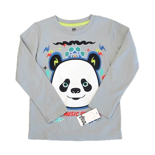Tea Collection Boys Gray Panda Long Sleeve T-Shirt Size: 5T Gray Panda