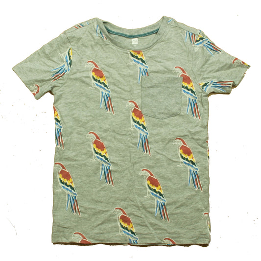 Tea Collection Boys Gray Parrot T-Shirt Size: 10 Years Gray Parrot