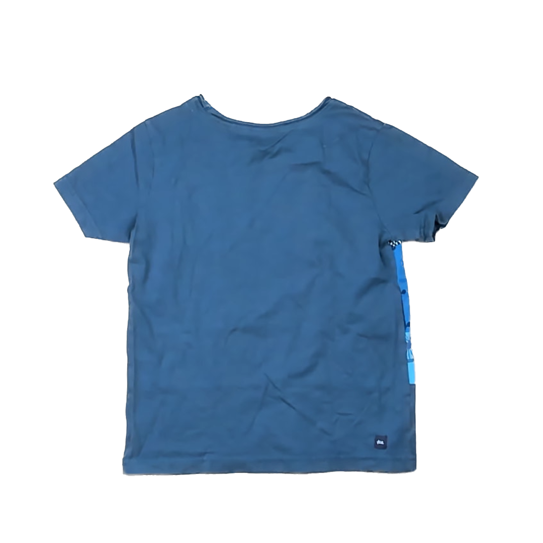 Tea Collection Boys Gray | Patch Pattern Short Sleeve Tops Size: 6 Years Gray | Patch Pattern