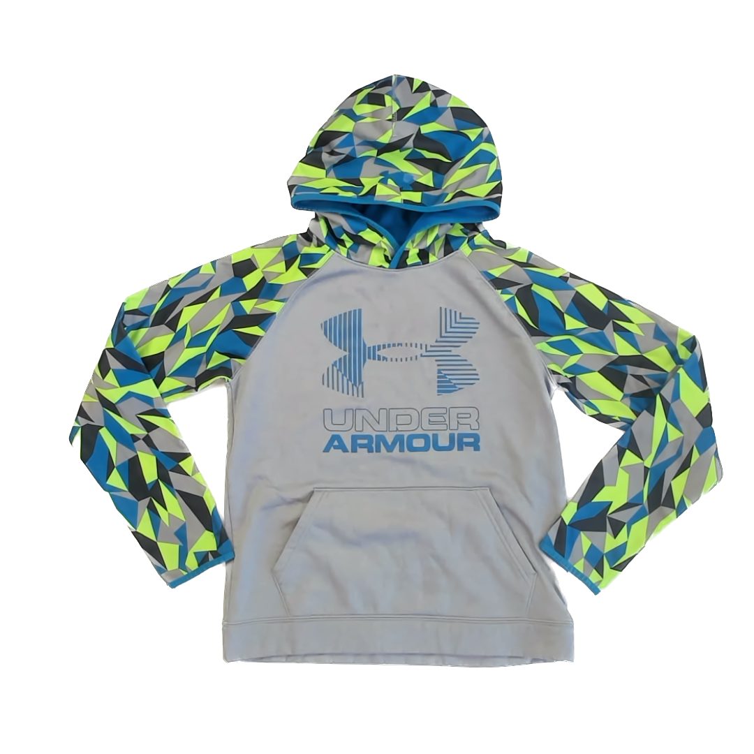 Under Armour Boys Gray Patterned Hoodie Size: Youth L (14-16 Years) Gray Patterned