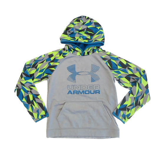 Under Armour Boys Gray Patterned Hoodie Size: Youth L (14-16 Years) Gray Patterned