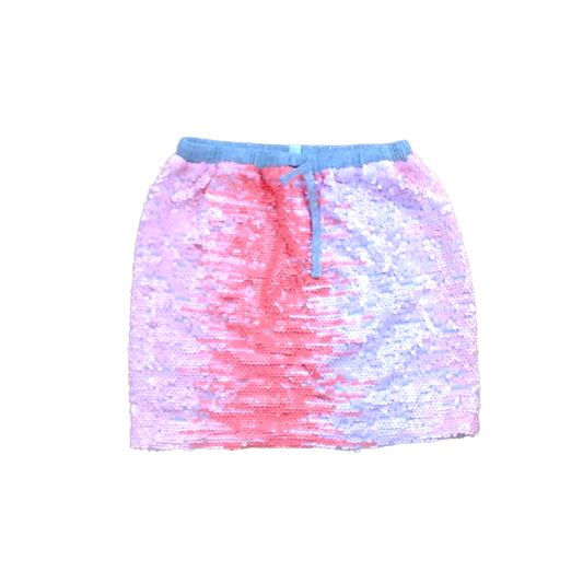 Rockets Of Awesome Girls Gray | Peach Ombre Sequins Skirt Size: 10-12 Years Gray | Peach Ombre Sequins