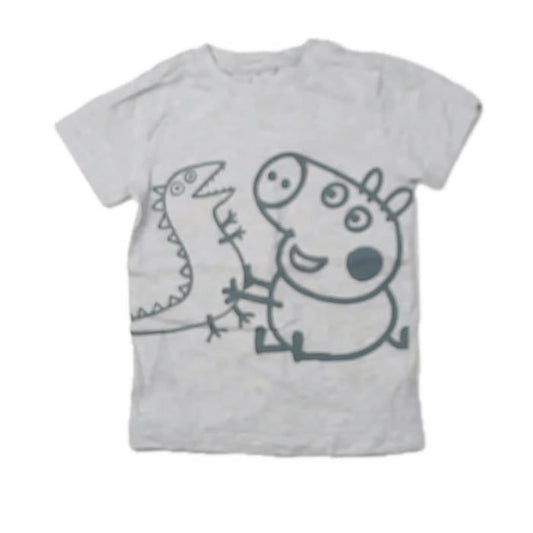 Next Girls Gray Peppa Pig T-Shirt Size: 3-4T Gray Peppa Pig