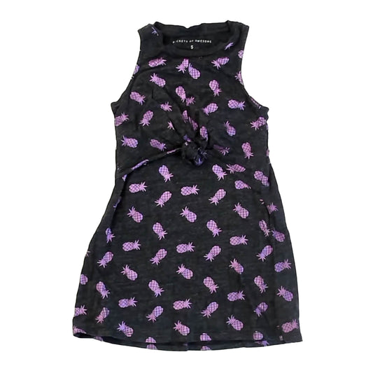 Rockets of Awesome Girls Gray Pineapples Dress Size: 5T Gray Pineapples