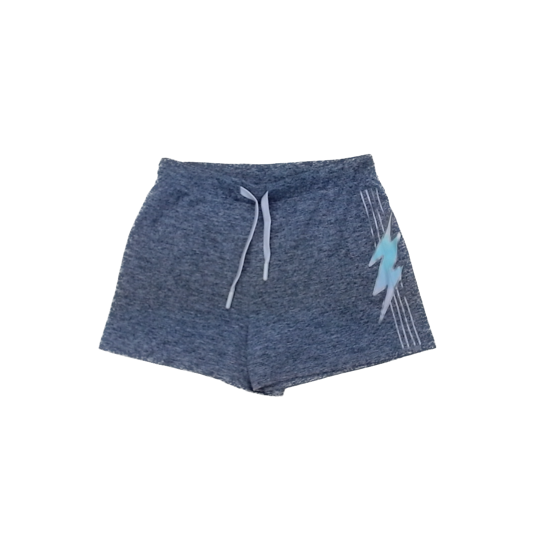 Rockets Of Awesome Girls Gray | Pink and Blue lightening bolt Shorts Size: 8 Years Gray | Pink and Blue lightening bolt