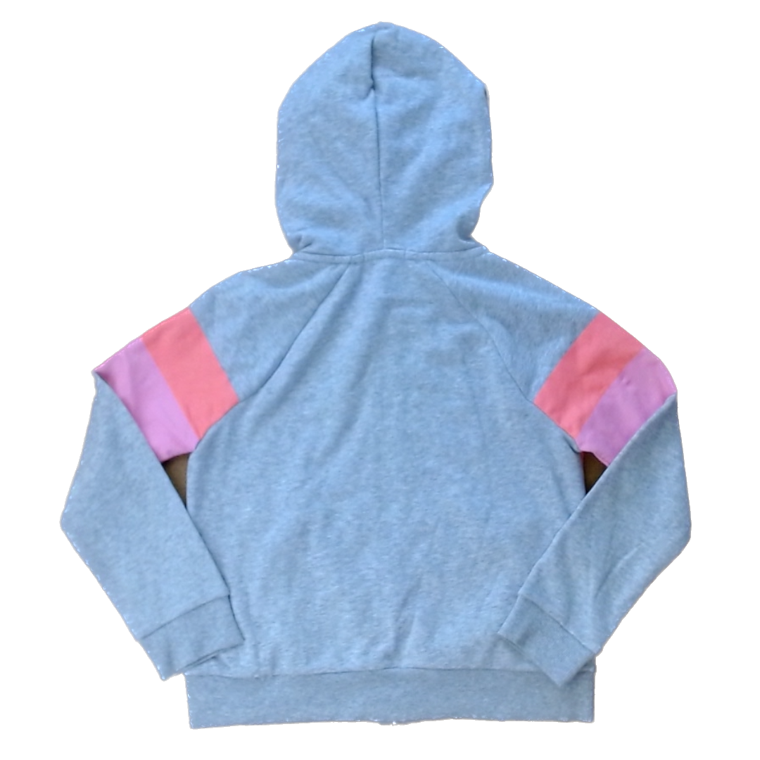 Rockets Of Awesome Girls Gray | Pink and Orange Stripes Sweater Size: 5T - 8 Years Gray | Pink and Orange Stripes