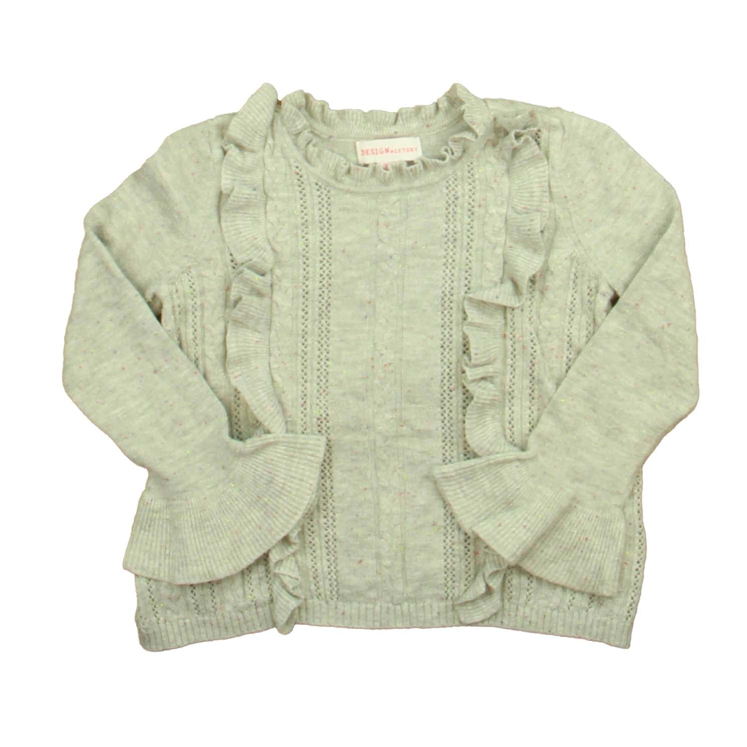 Design History Girls Gray | Pink Flecks Sweater Size: 3T Gray | Pink Flecks