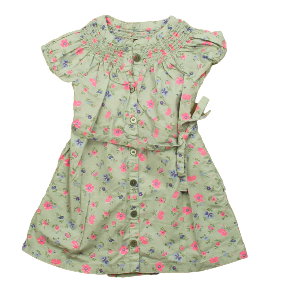 Tea Girls Gray | Pink Floral Dress Size: 2T Gray | Pink Floral