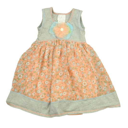 Iris & Ivy Girls Gray | Pink Floral Dress Size: 4T Gray | Pink Floral