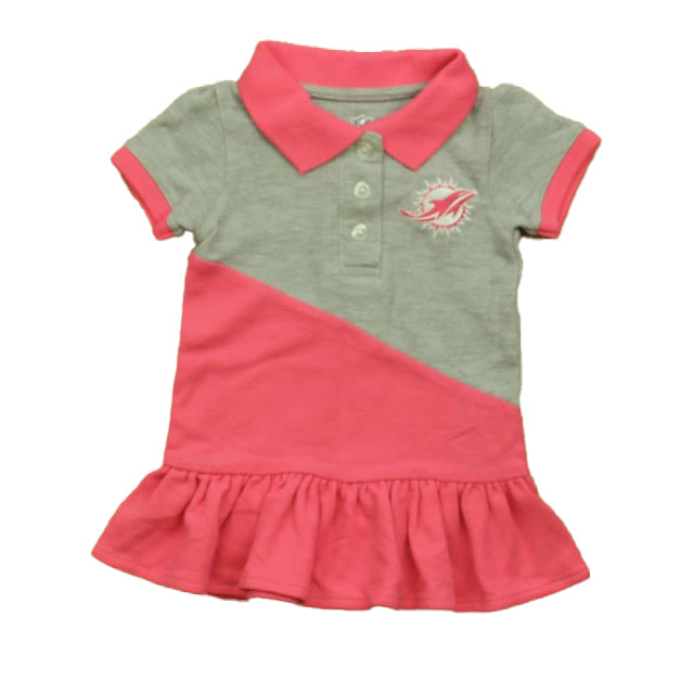 NFL Girls Gray | Pink Miami Dolphins Dress Size: 12 Months Gray | Pink Miami Dolphins