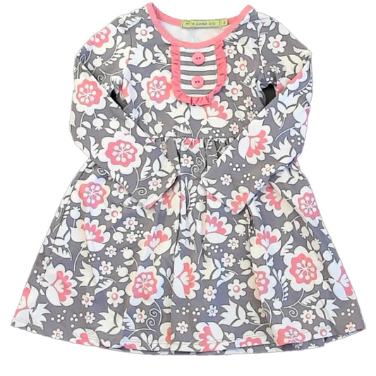 Millie Loves Lily Girls Gray | Pink Dress Size: 3T Gray | Pink