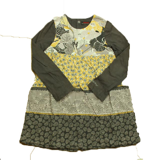 Catimini Girls Gray | Yellow Dress Size: 5T