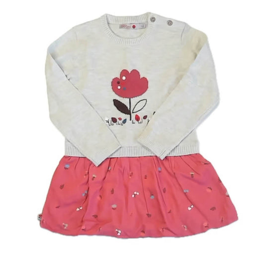 Boboli Girls Gray | Pink Dress Size: 3T Gray | Pink