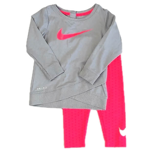 Nike Girls Gray | Pink Apparel Sets Size: 12 Months Gray | Pink