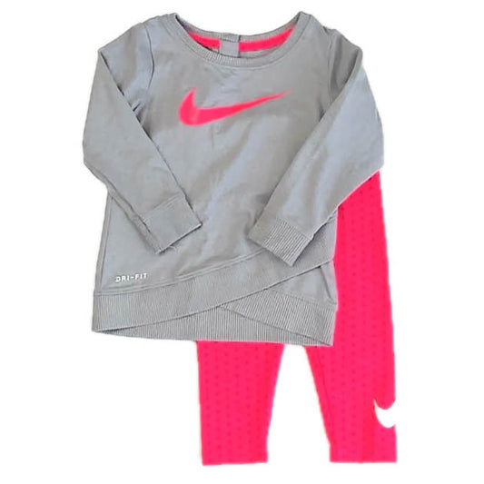 Nike Girls Gray | Pink Apparel Sets Size: 12 Months Gray | Pink
