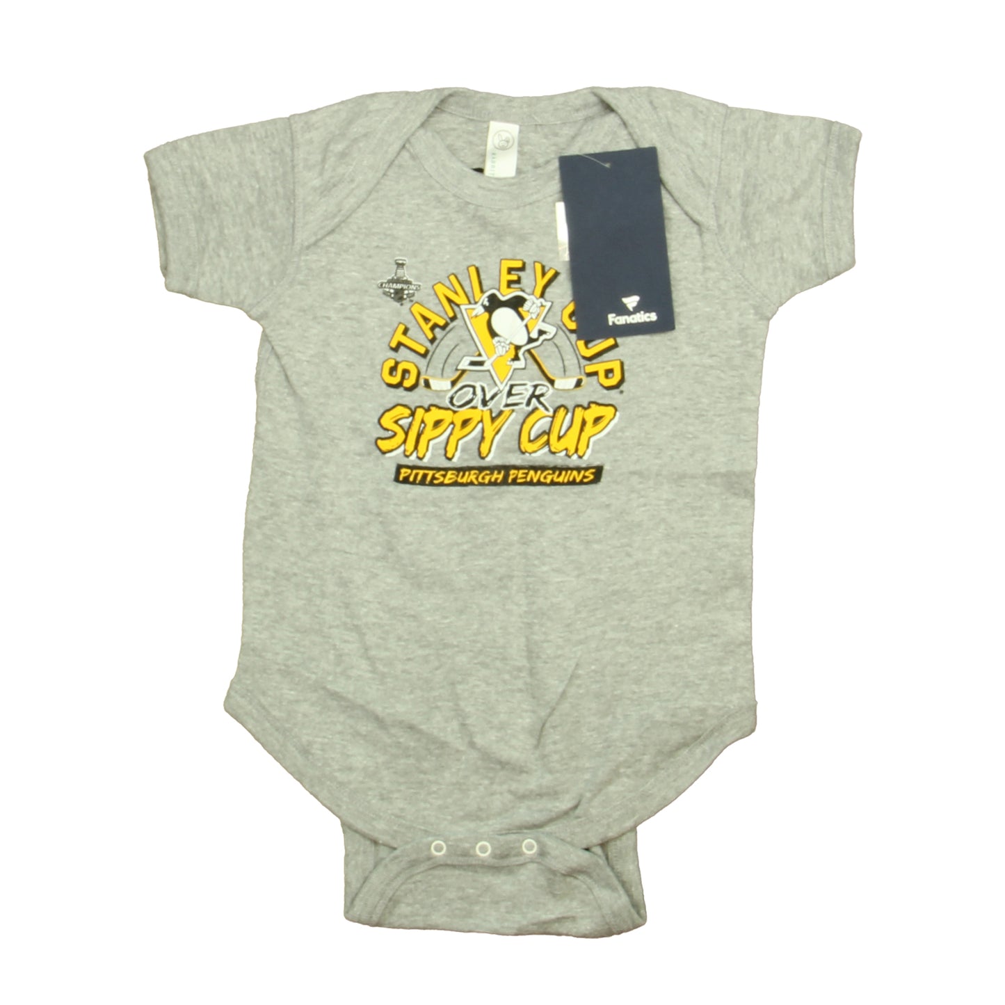Rabbit Skins Boys Gray Pittsburgh Penguins Onesie Size: 18 Months Gray Pittsburgh Penguins