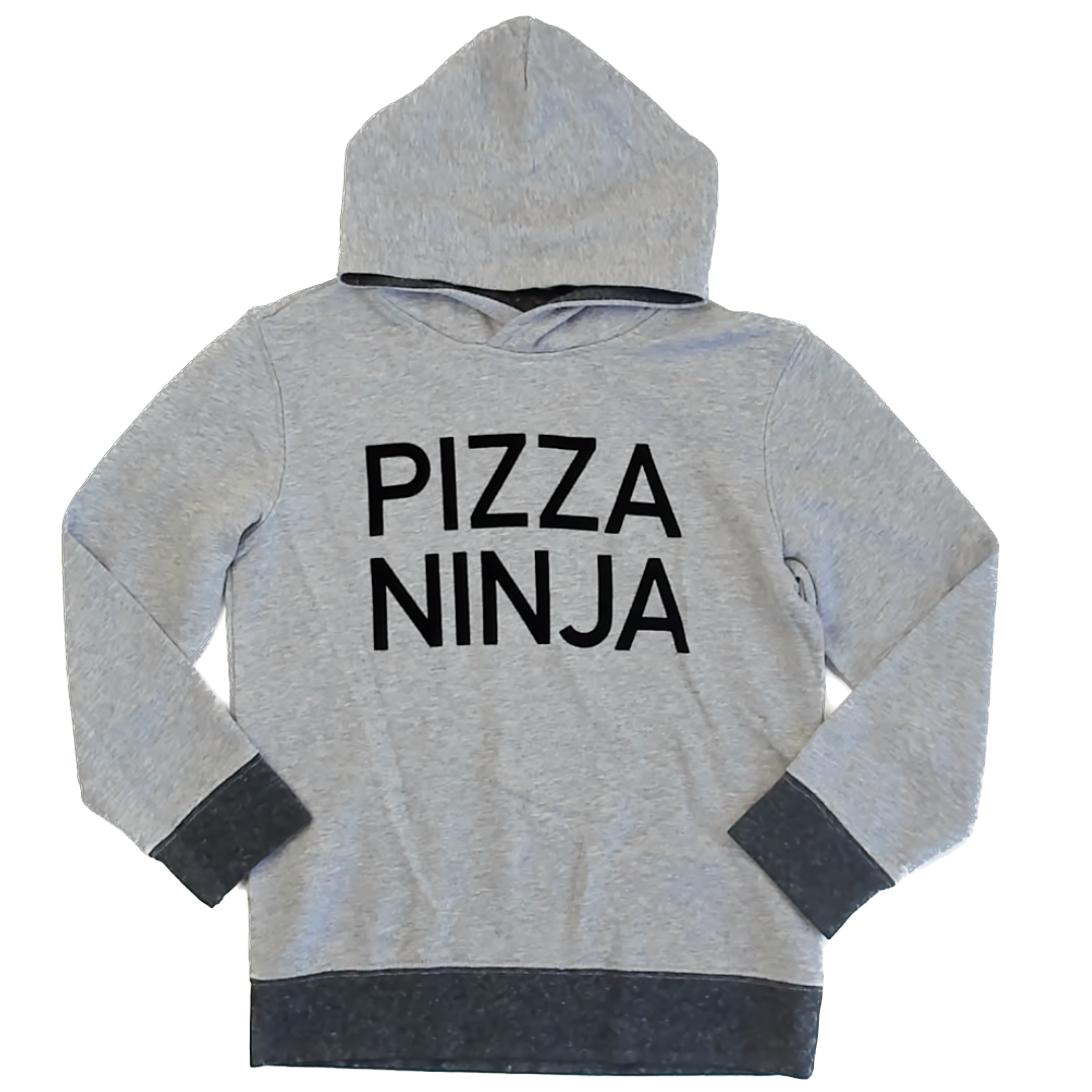Rockets Of Awesome Boys Gray | Pizza Ninja Sweater Size: 10-12 Years Gray | Pizza Ninja