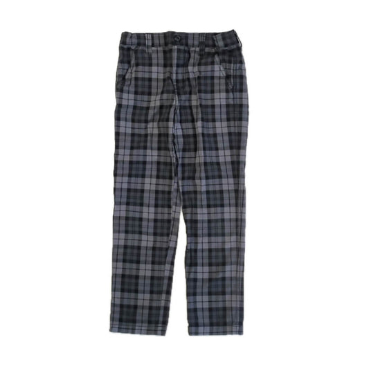 Tea Collection Boys Gray Plaid Pants Size: 7 Years Gray Plaid