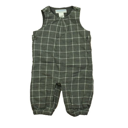 Janie and Jack Boys Gray Plaid Romper Size: 3-6 Months