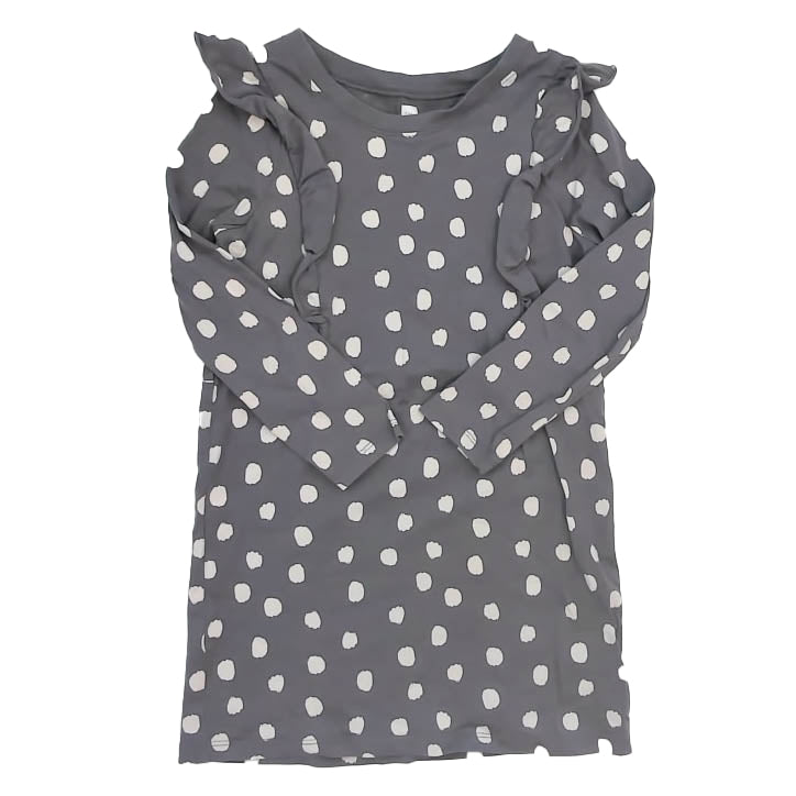 Tea Collection Girls Gray Polka Dots Dress Size: 6 Years Gray Polka Dots
