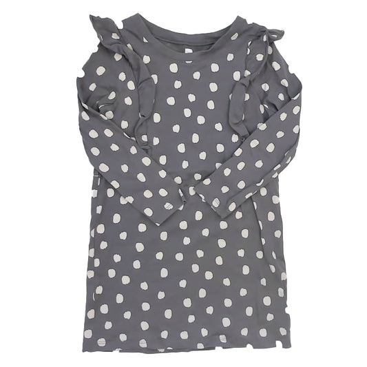 Tea Collection Girls Gray Polka Dots Dress Size: 6 Years Gray Polka Dots