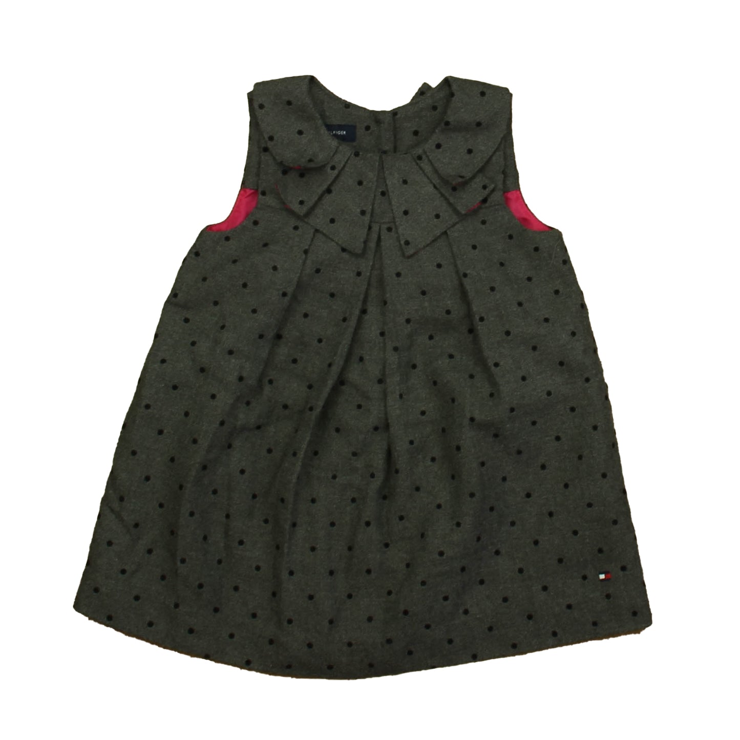 Tommy Hilfiger Girls Gray Polka Dots Dress Size: 12 Months